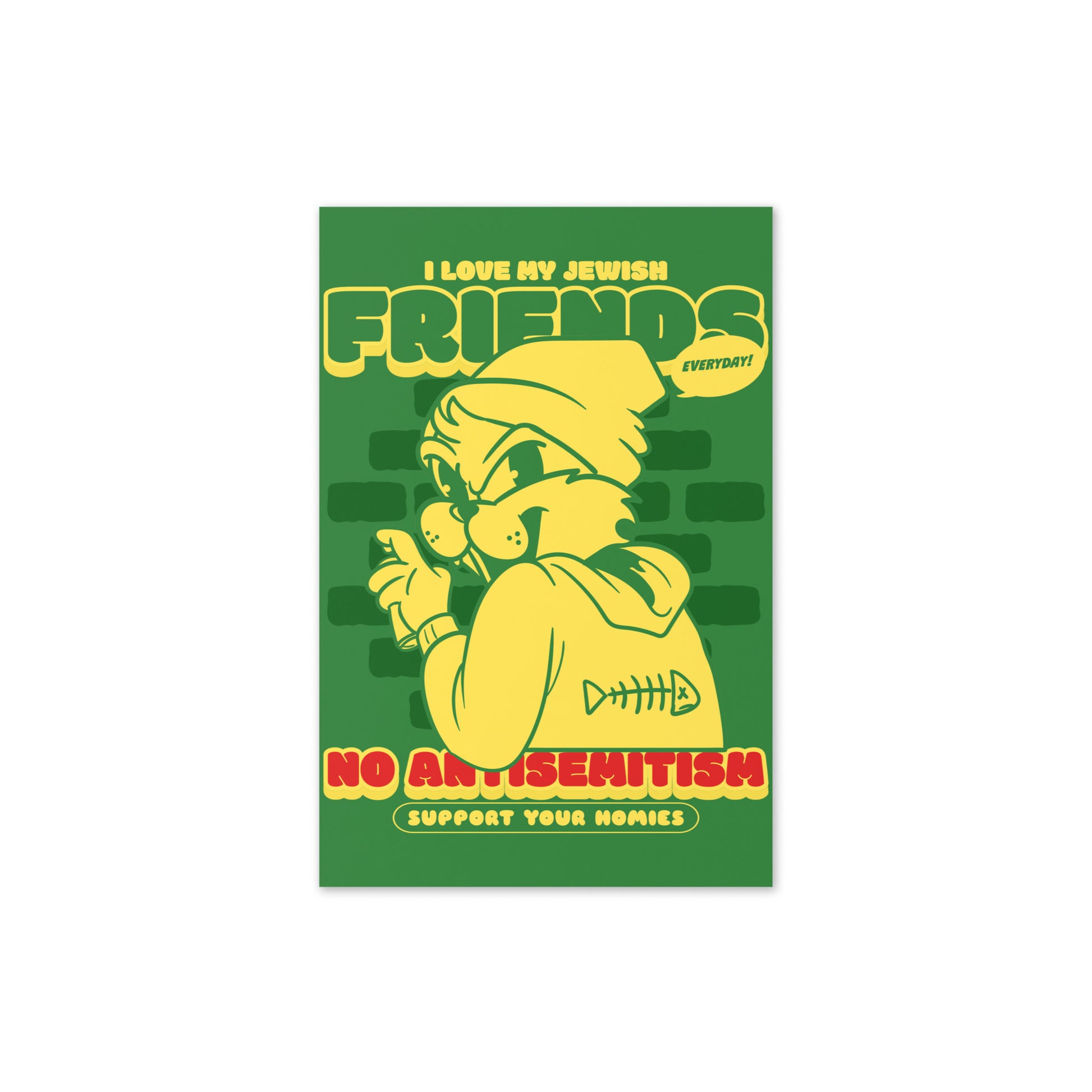 Streetart Graffiti Cartoon | Antisemitism | Greeting Card
