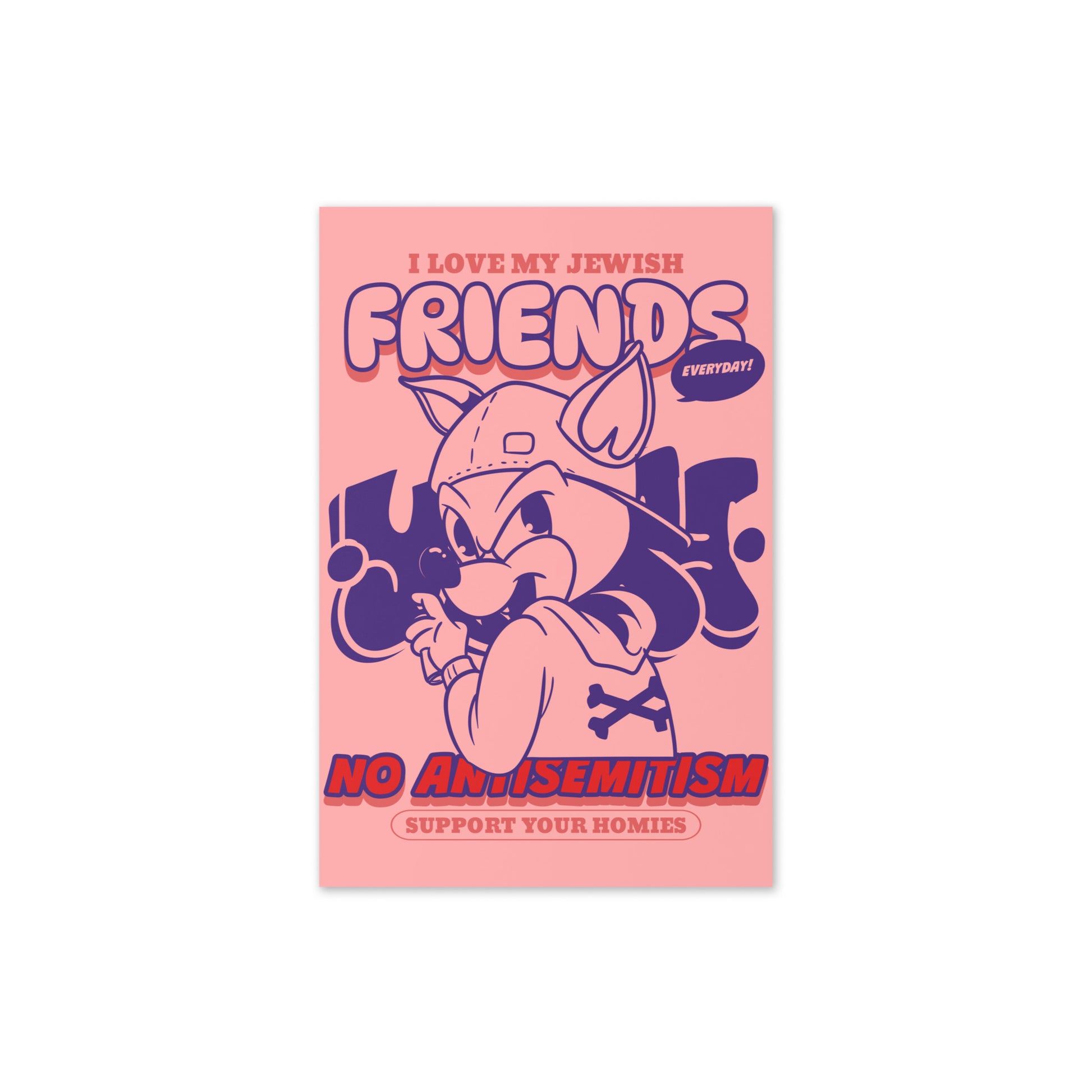 Streetart Graffiti Cartoon | Antisemitism | Greeting Card