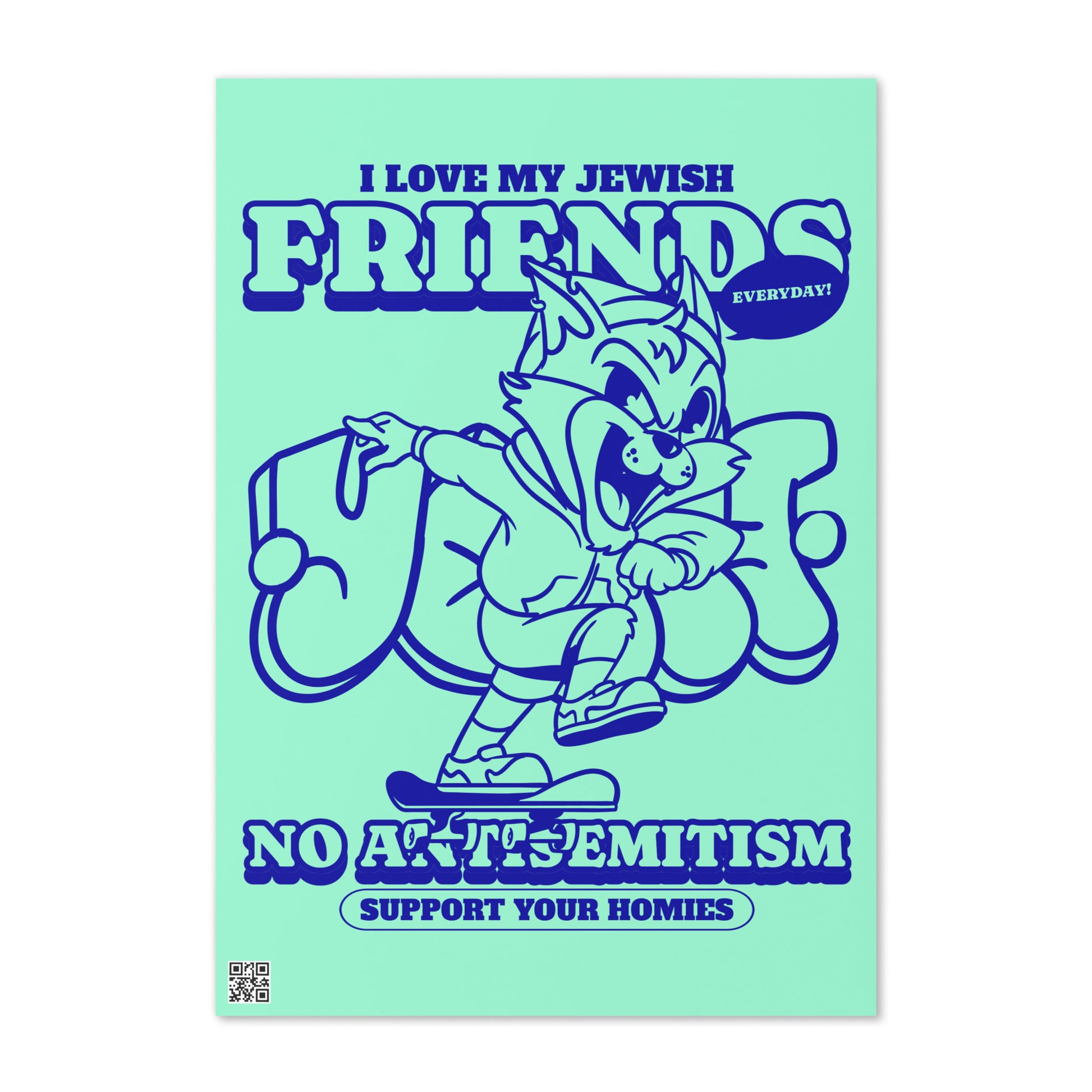 Streetart Graffiti Cartoon | Antisemitism | Greeting Card