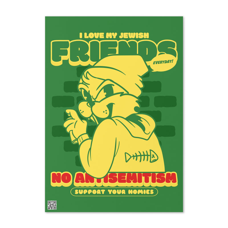 Streetart Graffiti Cartoon | Antisemitism | Greeting Card