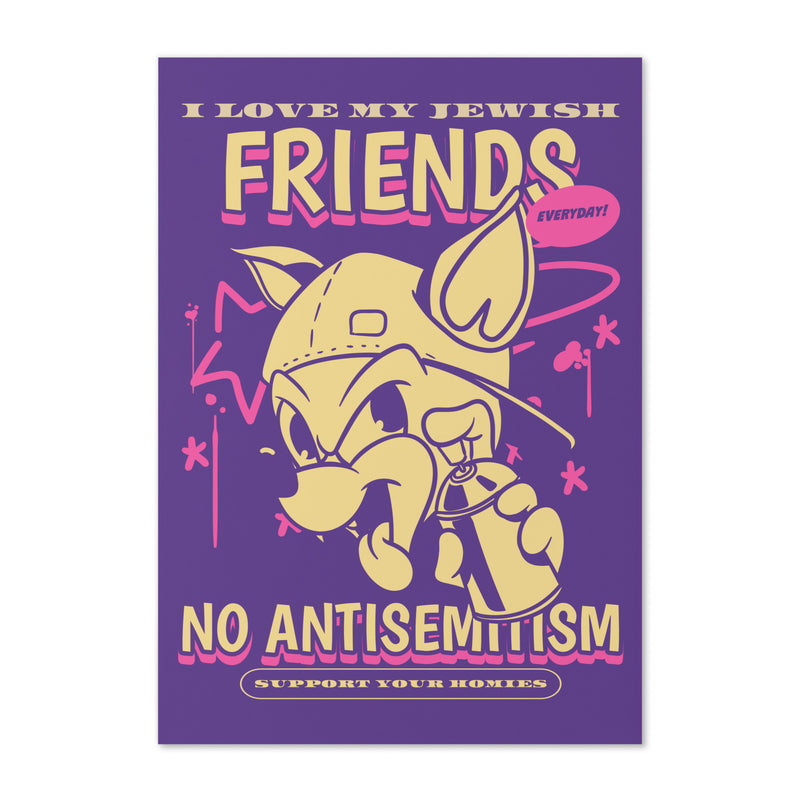 Streetart Graffiti Cartoon | Antisemitism | Greeting Card