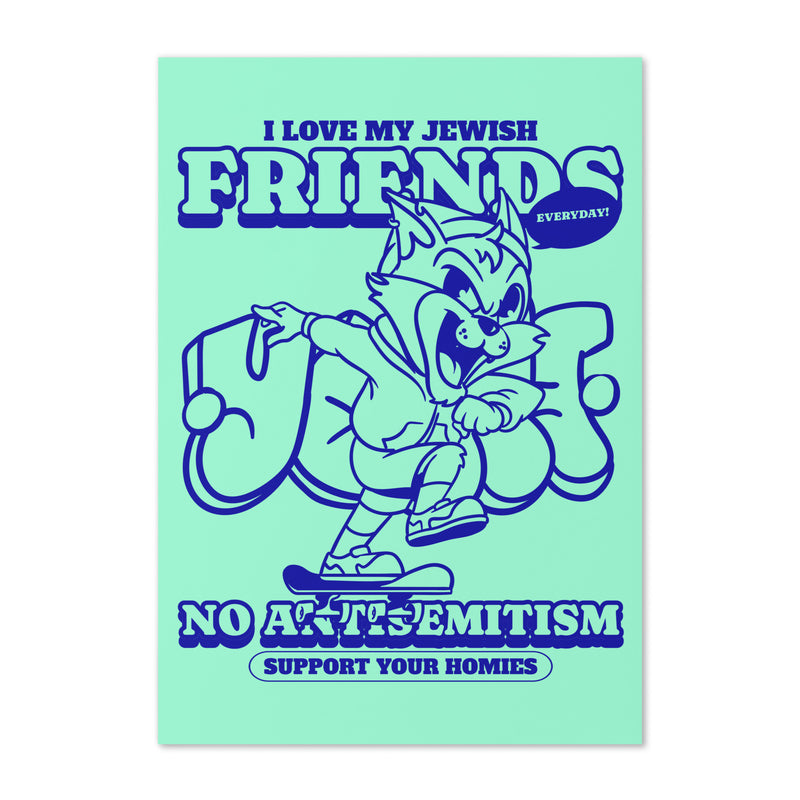 Streetart Graffiti Cartoon | Antisemitism | Greeting Card