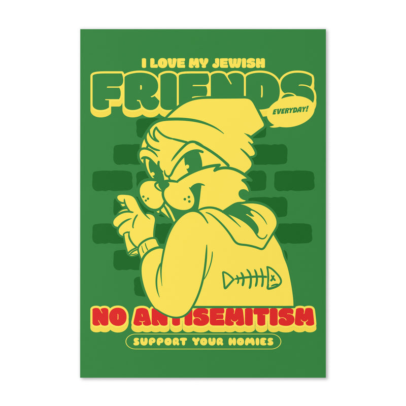 Streetart Graffiti Cartoon | Antisemitism | Greeting Card