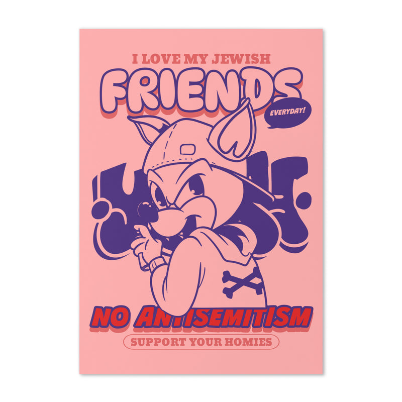 Streetart Graffiti Cartoon | Antisemitism | Greeting Card