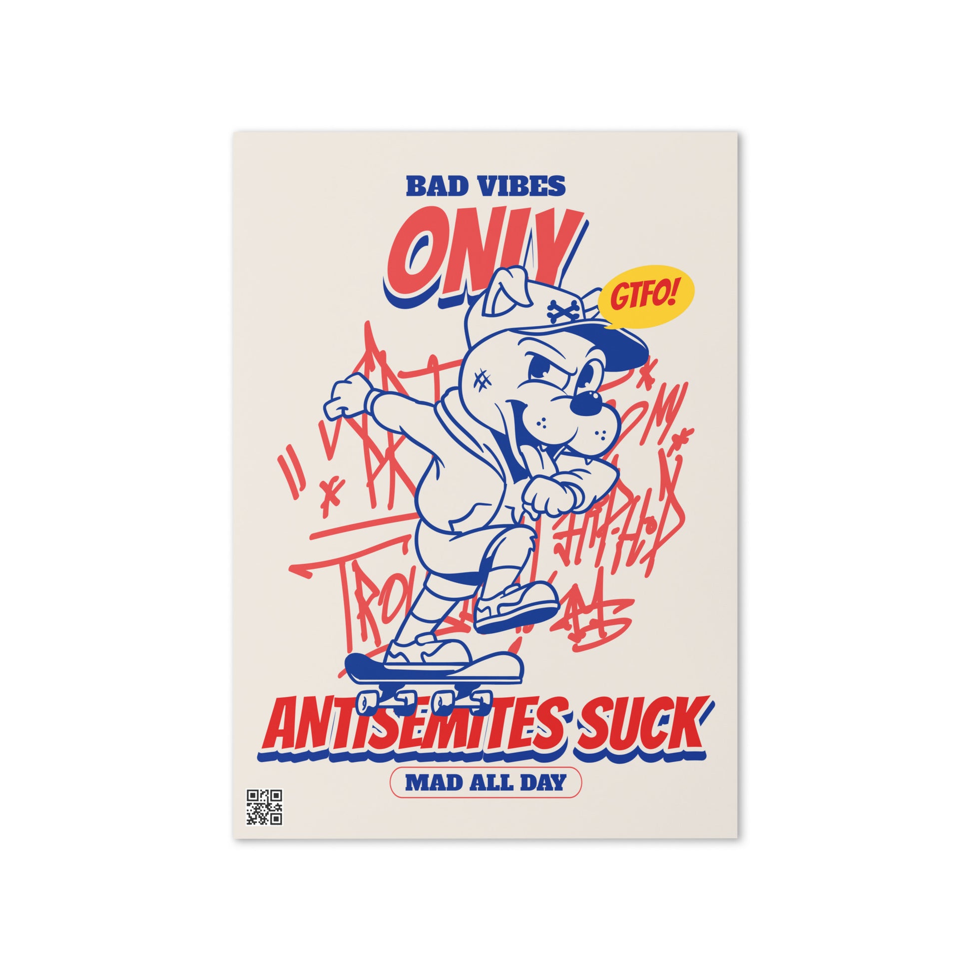 Streetart Graffiti Cartoon | Antisemitism | Greeting Card