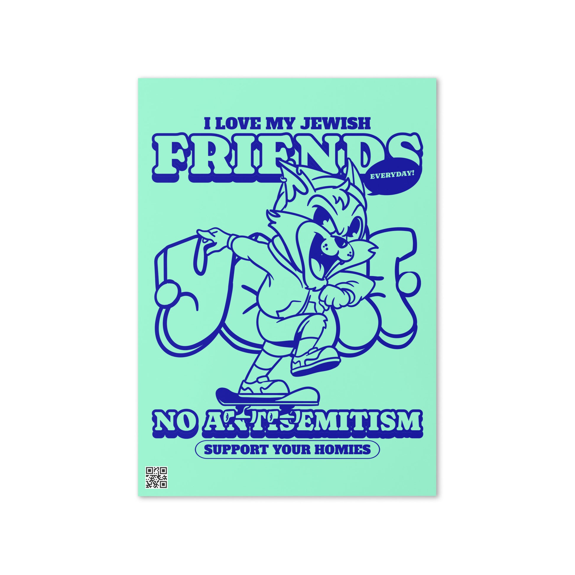 Streetart Graffiti Cartoon | Antisemitism | Greeting Card