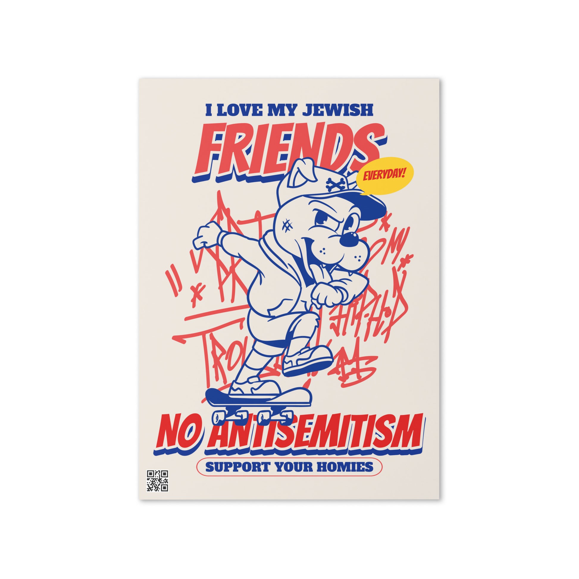 Streetart Graffiti Cartoon | Antisemitism | Greeting Card