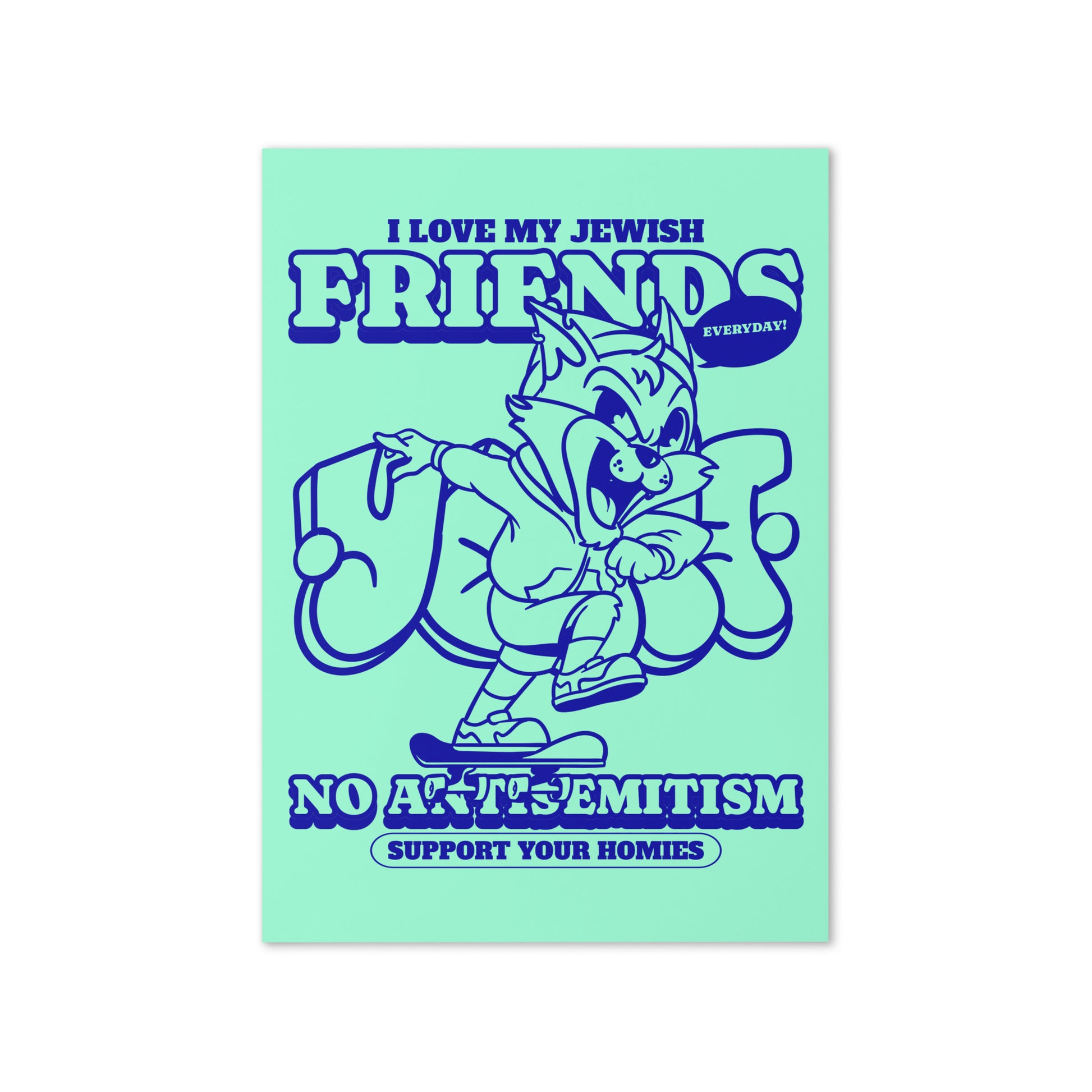 Streetart Graffiti Cartoon | Antisemitism | Greeting Card