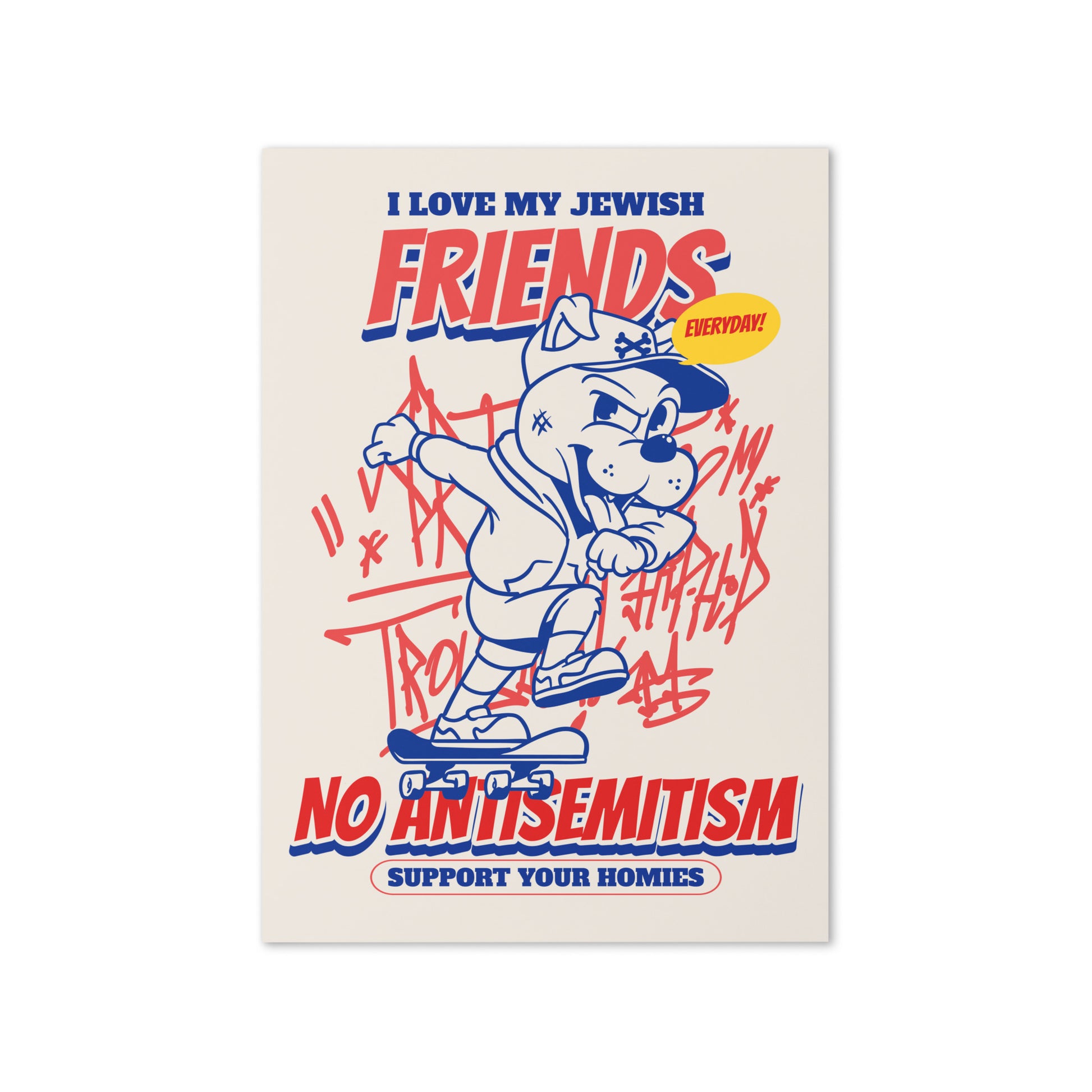 Streetart Graffiti Cartoon | Antisemitism | Greeting Card