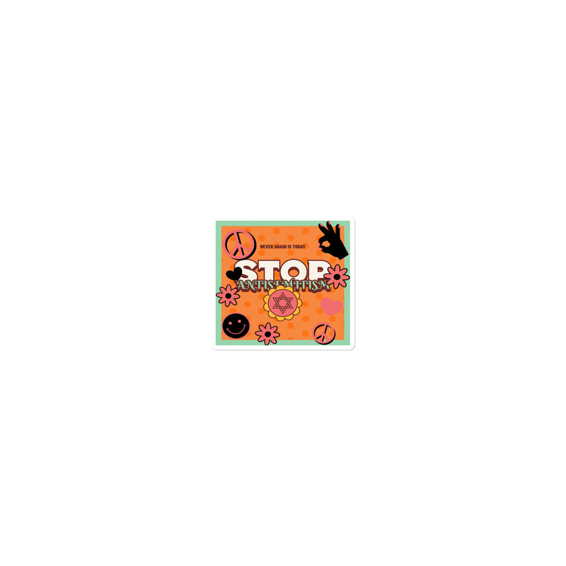 Antisemitism | Retro-Orange Style | Kiss Cut Sticker