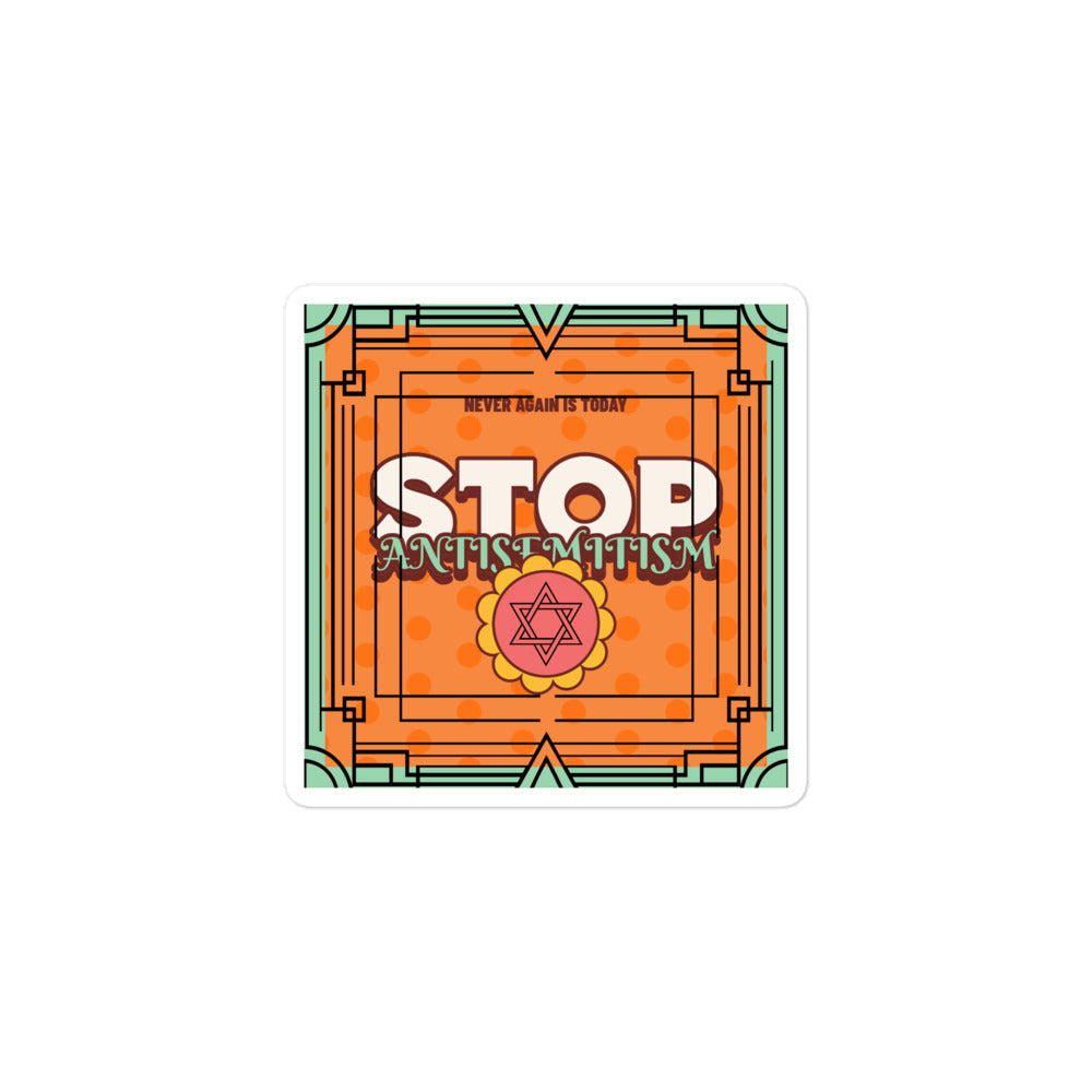Antisemitism | Retro-Orange Style | Kiss Cut Sticker
