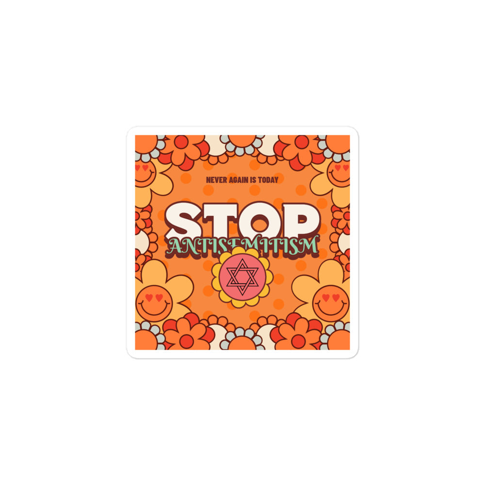 Antisemitism | Retro-Orange Style | Kiss Cut Sticker