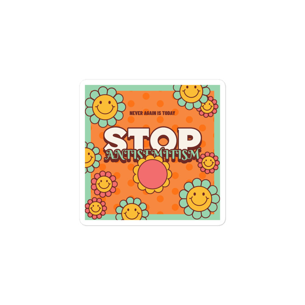 Antisemitism | Retro-Orange Style | Kiss Cut Sticker