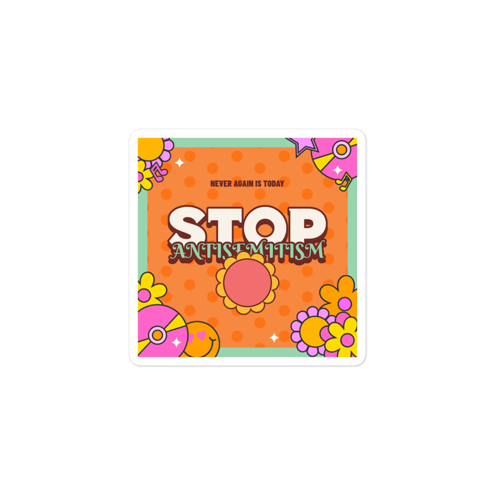 Antisemitism | Retro-Orange Style | Kiss Cut Sticker