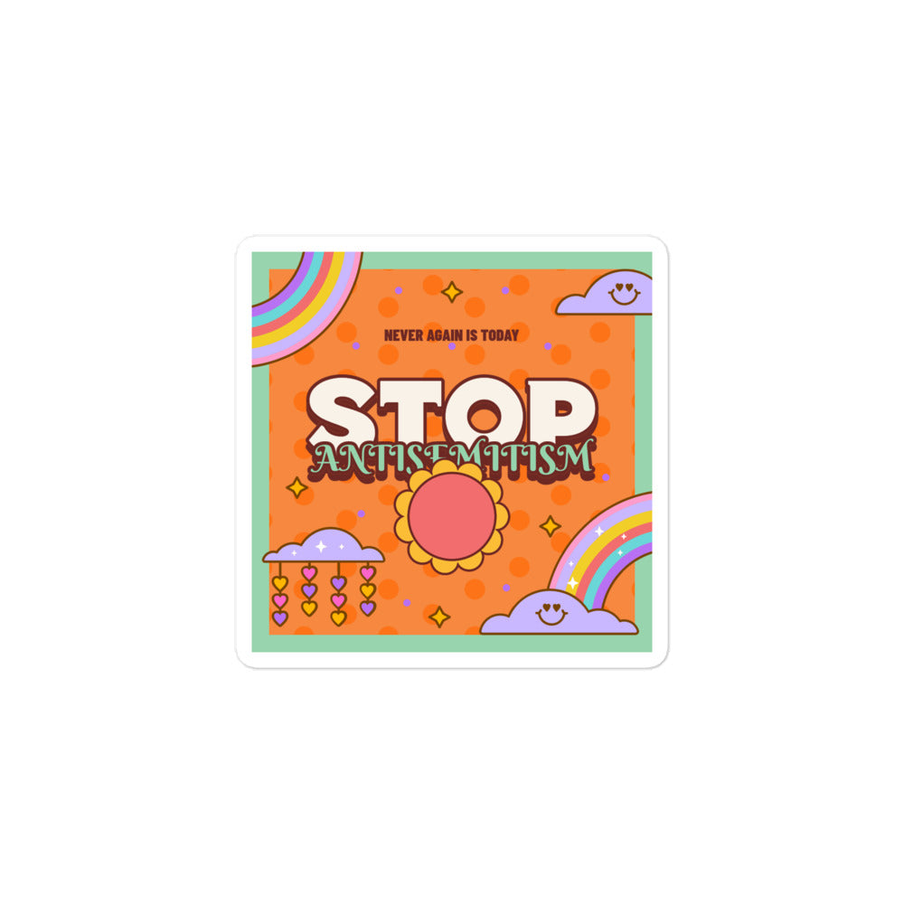 Antisemitism | Retro-Orange Style | Kiss Cut Sticker
