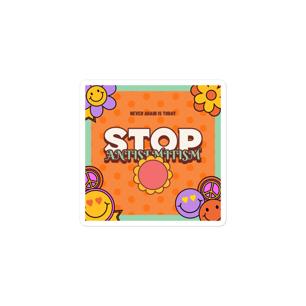 Antisemitism | Retro-Orange Style | Kiss Cut Sticker