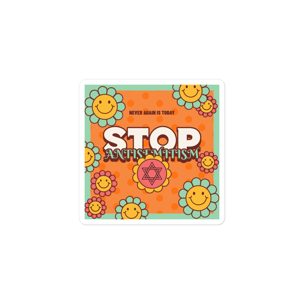 Antisemitism | Retro-Orange Style | Kiss Cut Sticker