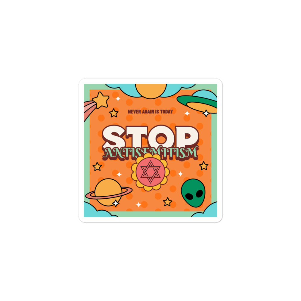 Antisemitism | Retro-Orange Style | Kiss Cut Sticker