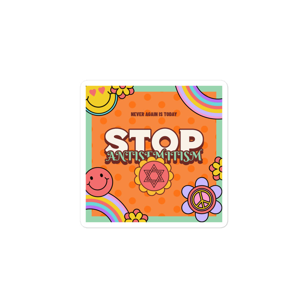 Antisemitism | Retro-Orange Style | Kiss Cut Sticker