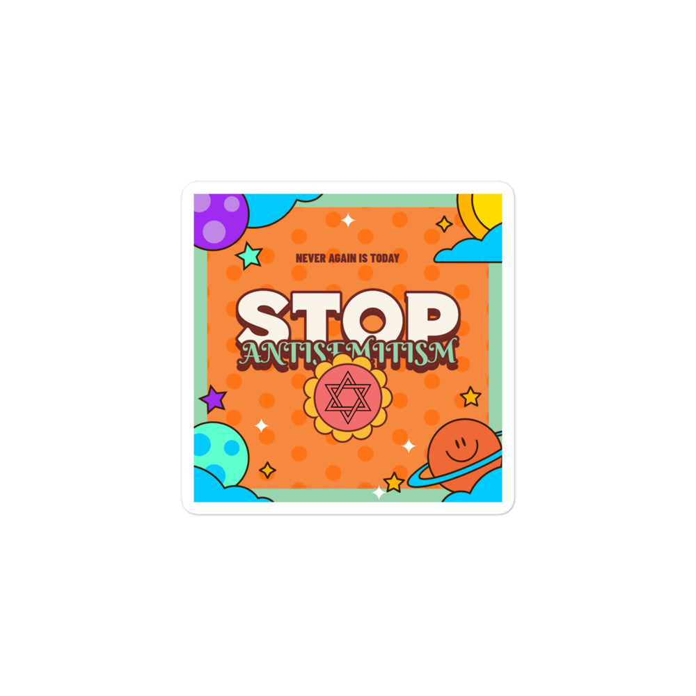 Antisemitism | Retro-Orange Style | Kiss Cut Sticker