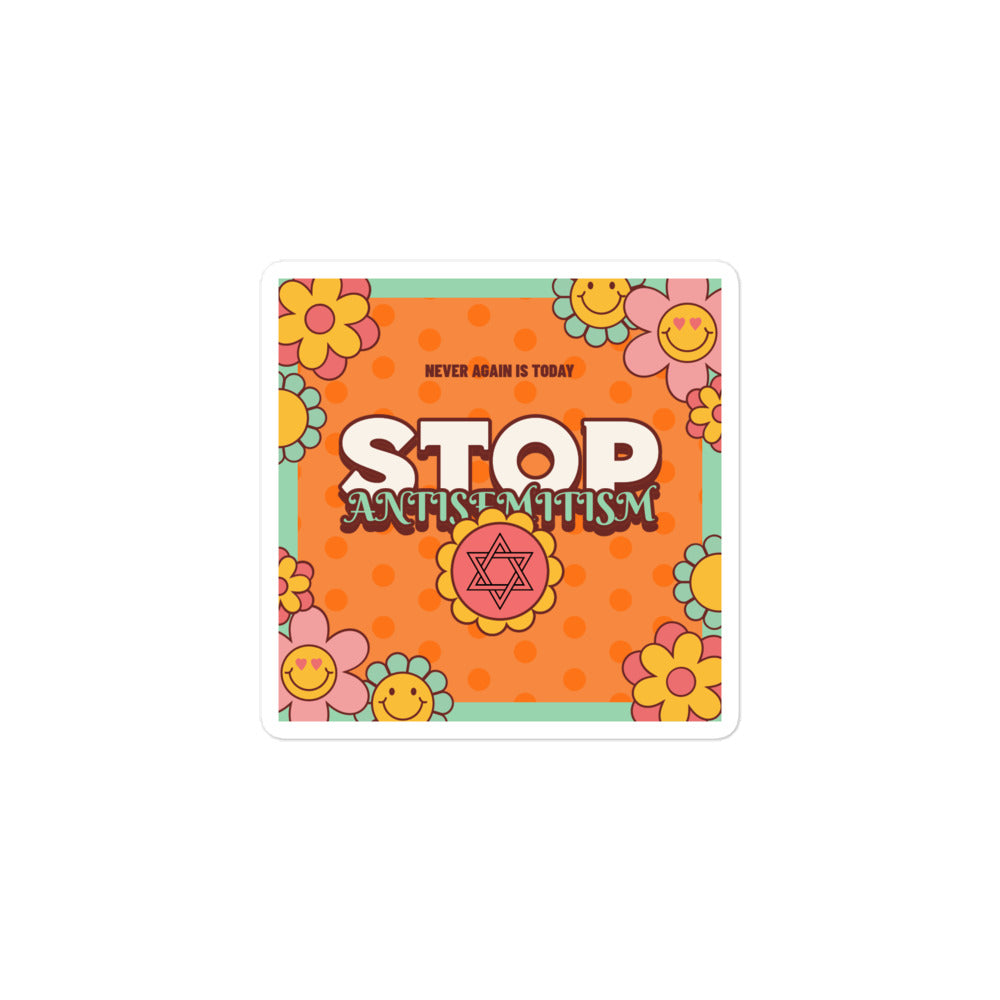Antisemitism | Retro-Orange Style | Kiss Cut Sticker