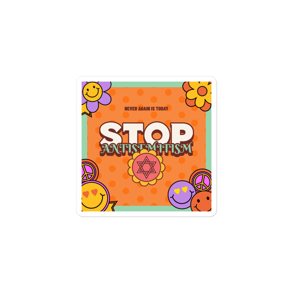 Antisemitism | Retro-Orange Style | Kiss Cut Sticker