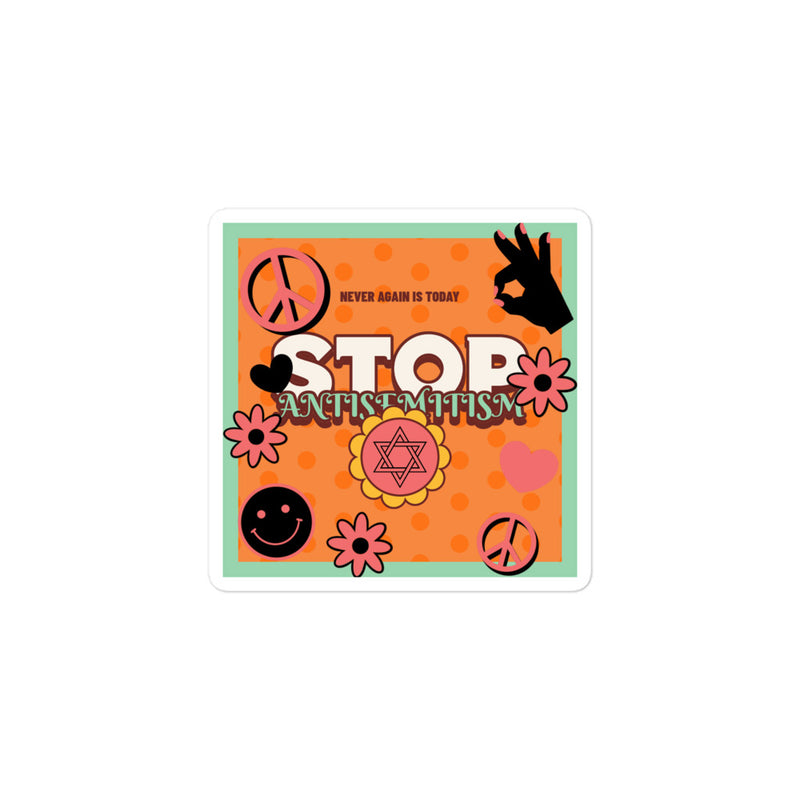 Antisemitism | Retro-Orange Style | Kiss Cut Sticker
