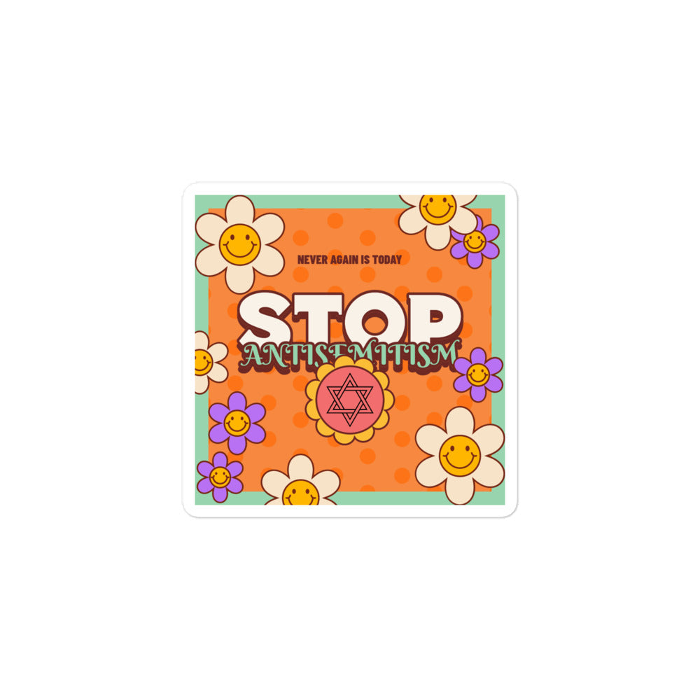 Antisemitism | Retro-Orange Style | Kiss Cut Sticker