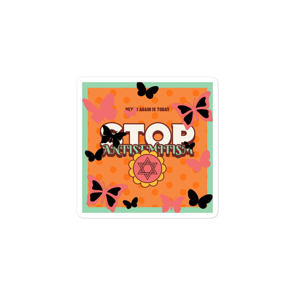 Antisemitism | Retro-Orange Style | Kiss Cut Sticker