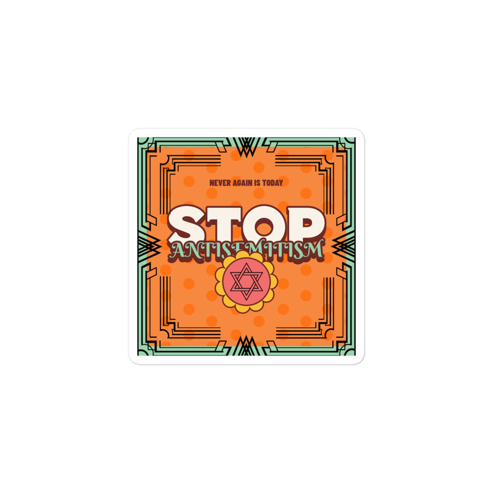 Antisemitism | Retro-Orange Style | Kiss Cut Sticker
