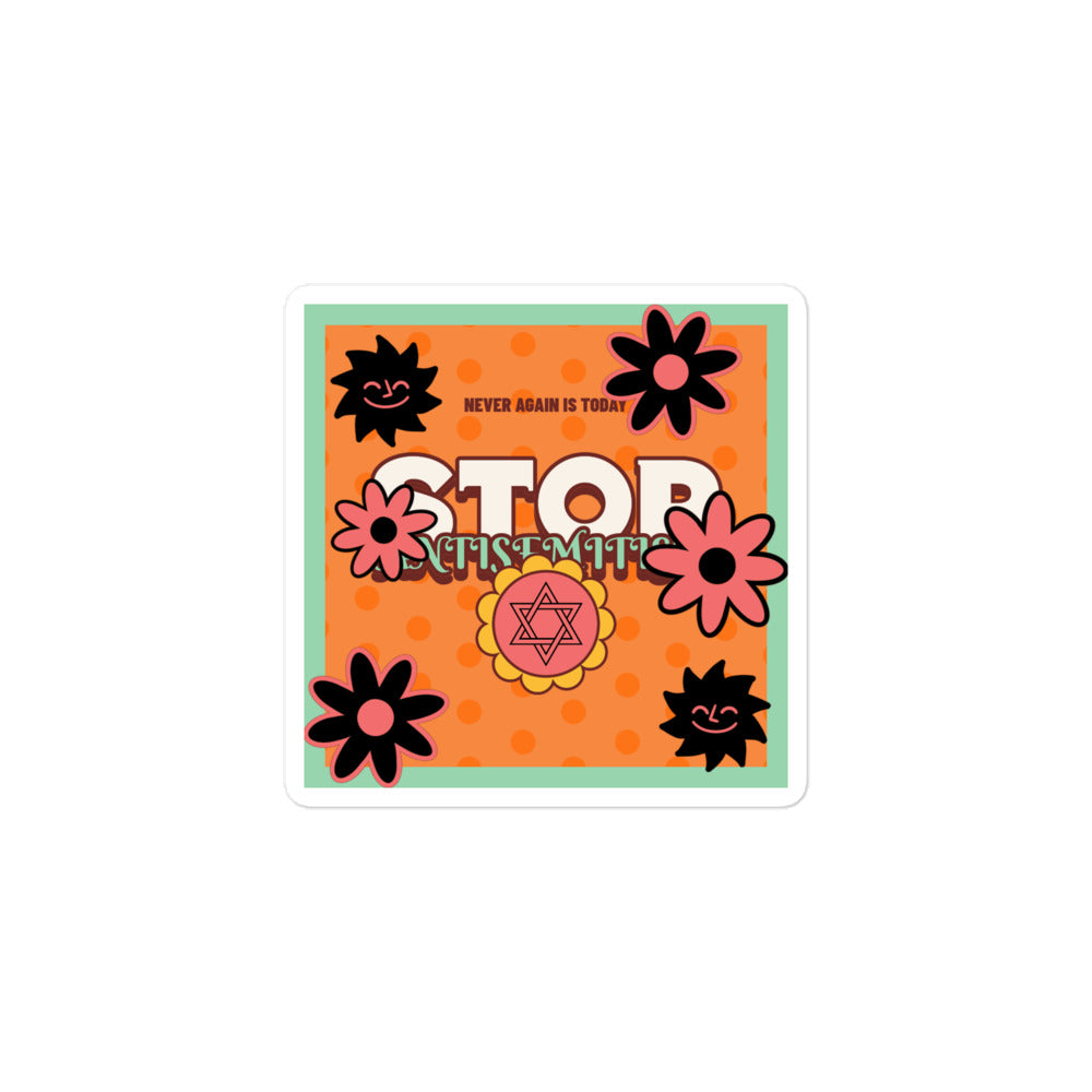 Antisemitism | Retro-Orange Style | Kiss Cut Sticker