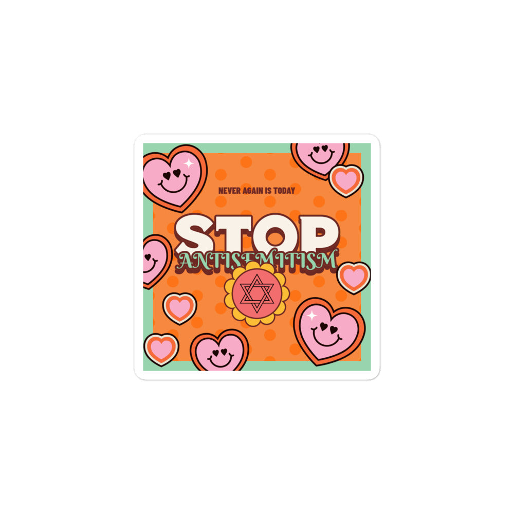Antisemitism | Retro-Orange Style | Kiss Cut Sticker
