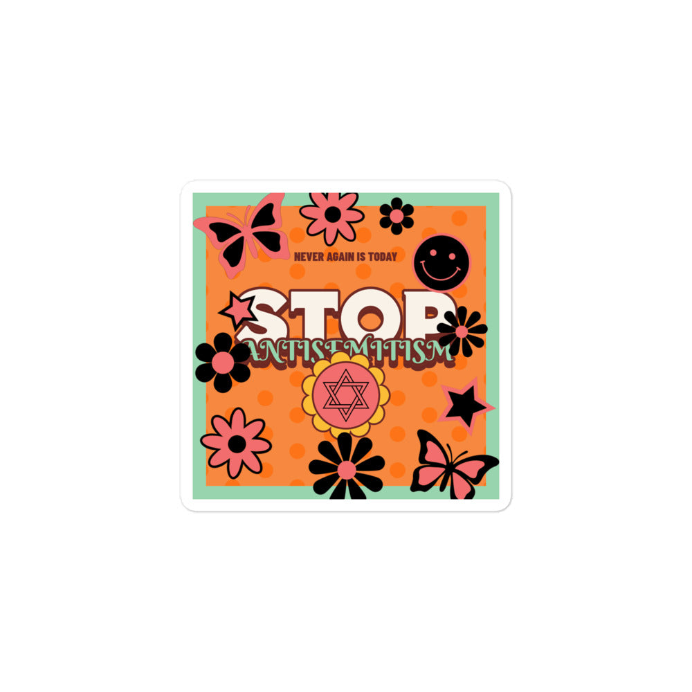 Antisemitism | Retro-Orange Style | Kiss Cut Sticker