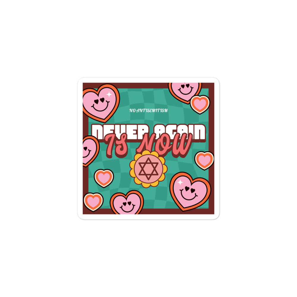 Never Again | Retro-Green Style | Kiss Cut Sticker Jouparty
