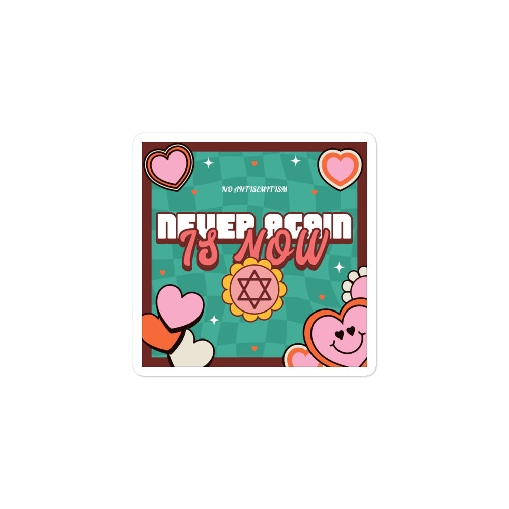 Never Again | Retro-Green Style | Kiss Cut Sticker Jouparty