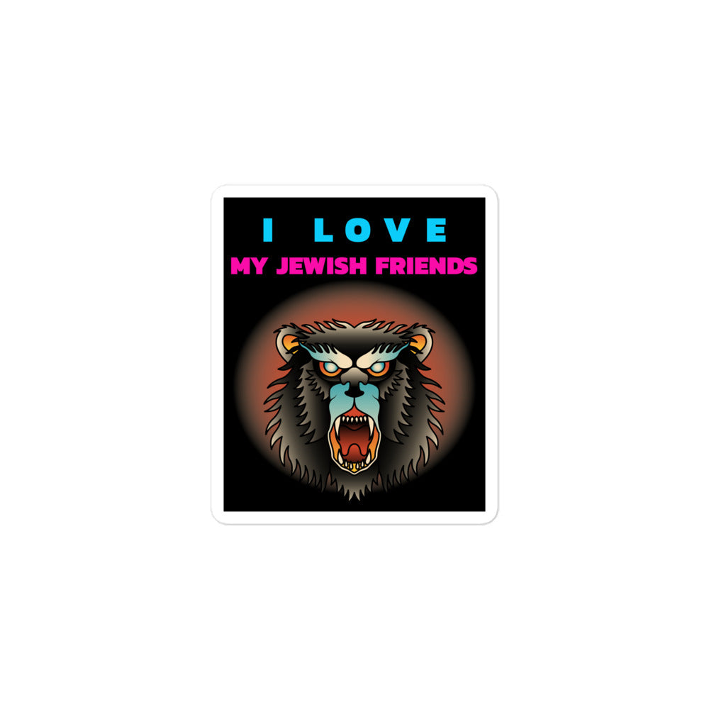 I Love My Jewish Friends | Kiss Cut Sticker Jouparty