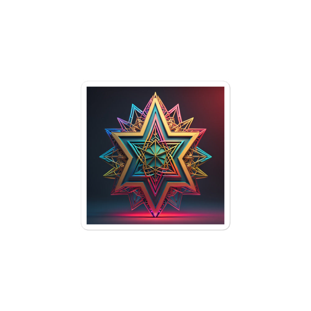 Futuristic Shine | Star Of David | Kiss Cut Sticker Jouparty