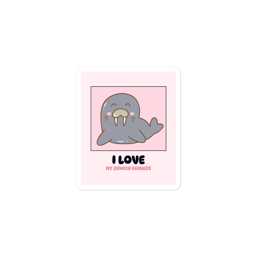 I Love My Jewish Friends | Pink Edition | Kiss Cut Sticker Jouparty