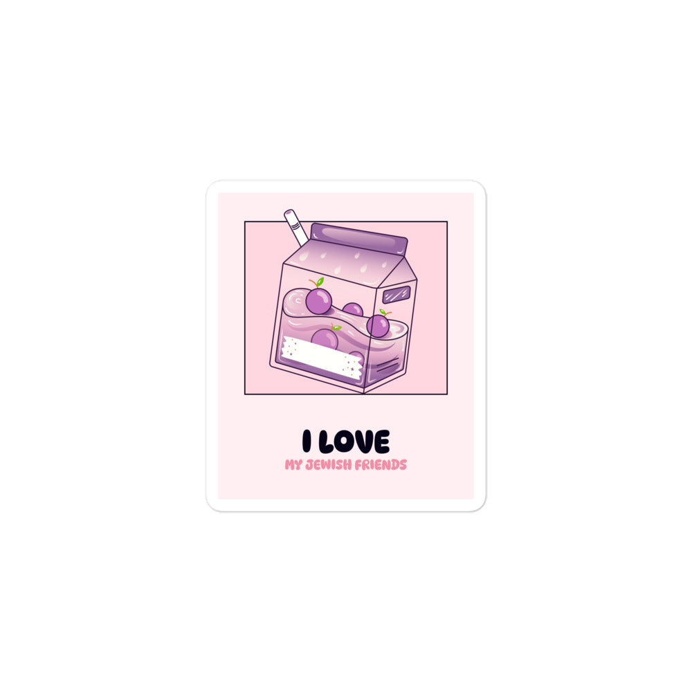 I Love My Jewish Friends | Pink Edition | Kiss Cut Sticker Jouparty