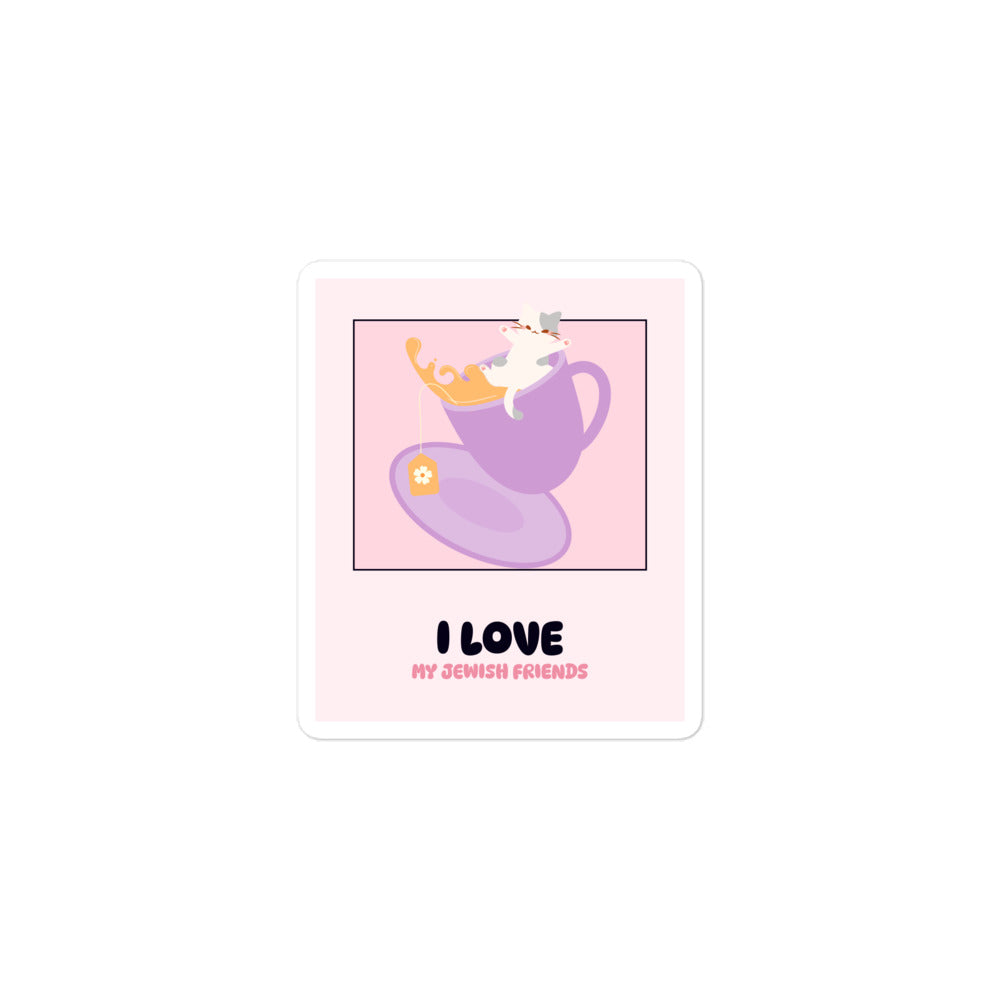 I Love My Jewish Friends | Pink Edition | Kiss Cut Sticker Jouparty