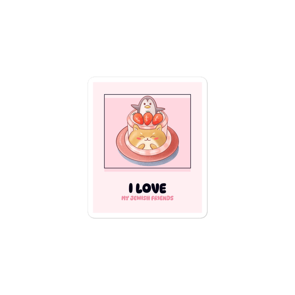 I Love My Jewish Friends | Pink Edition | Kiss Cut Sticker Jouparty