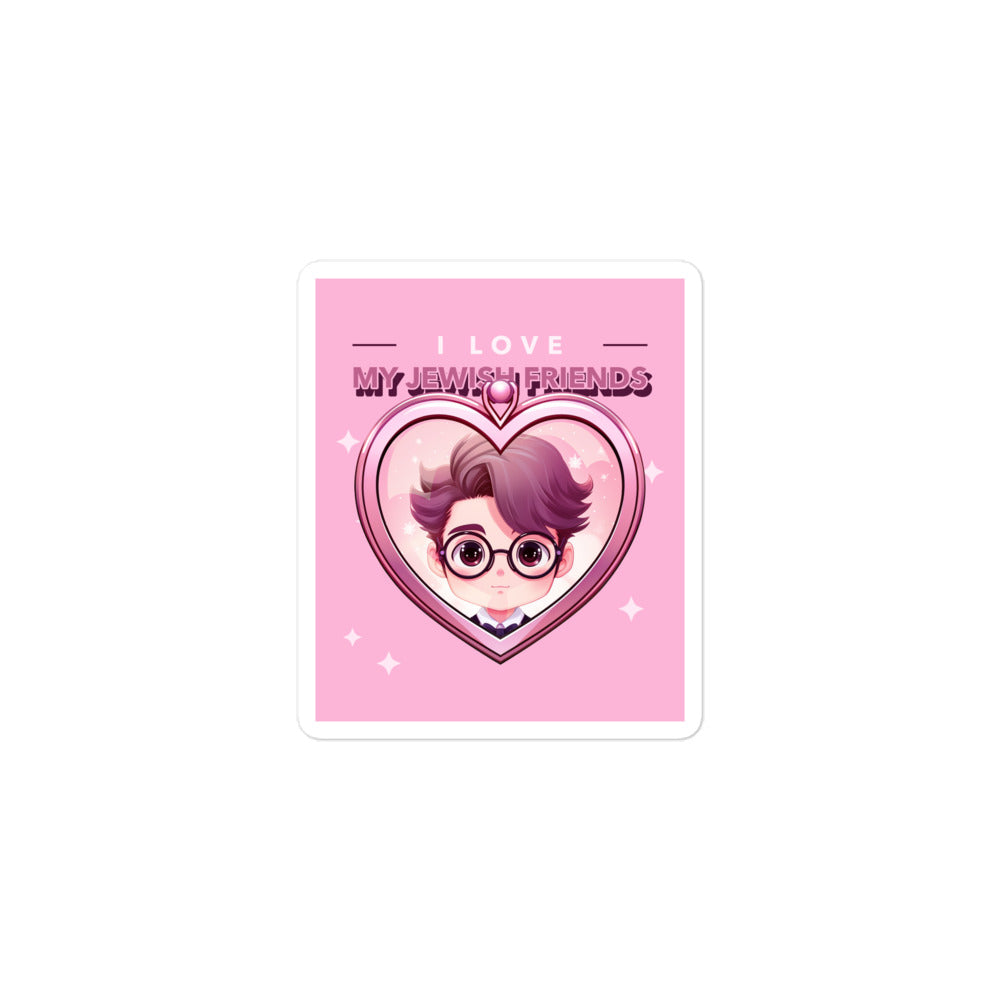 I Love My Jewish Friends | Pink Edition | Kiss Cut Sticker Jouparty