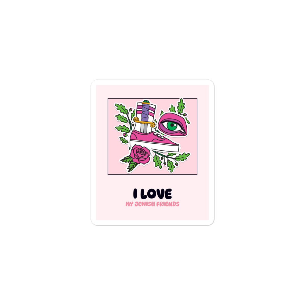 I Love My Jewish Friends | Pink Edition | Kiss Cut Sticker Jouparty