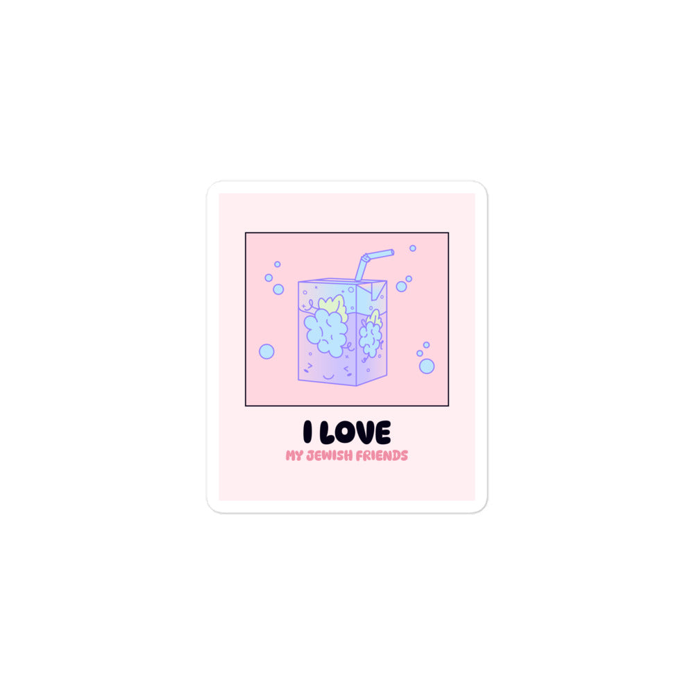 I Love My Jewish Friends | Pink Edition | Kiss Cut Sticker Jouparty