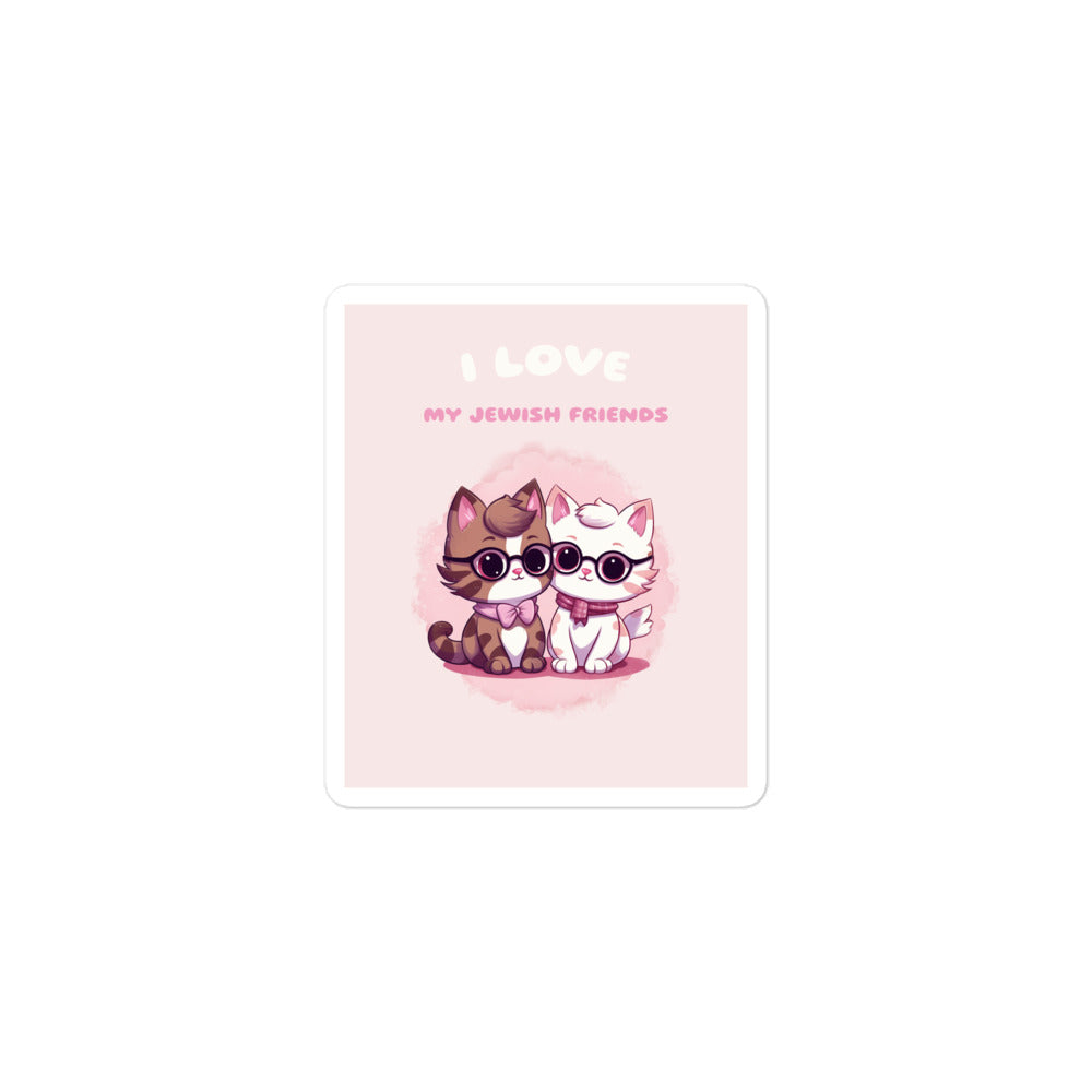 I Love My Jewish Friends | Pink Edition | Kiss Cut Sticker Jouparty