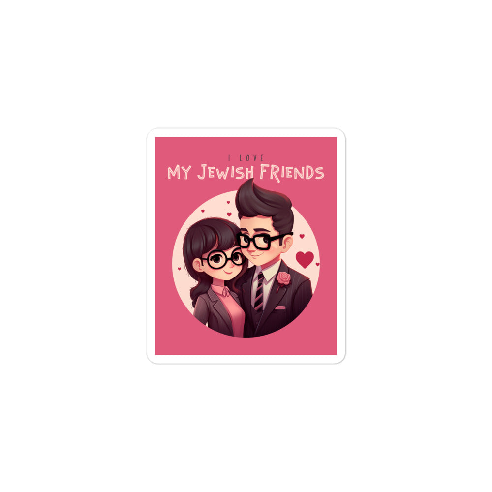 I Love My Jewish Friends | Pink Edition | Kiss Cut Sticker Jouparty