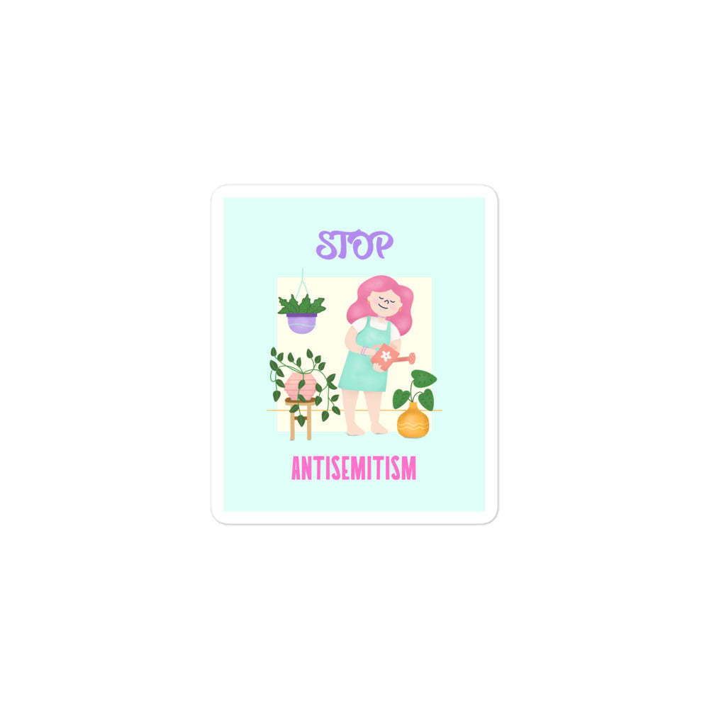 Stop Antisemitism | Plants & Flowers Edition | Kiss Cut Sticker Jouparty