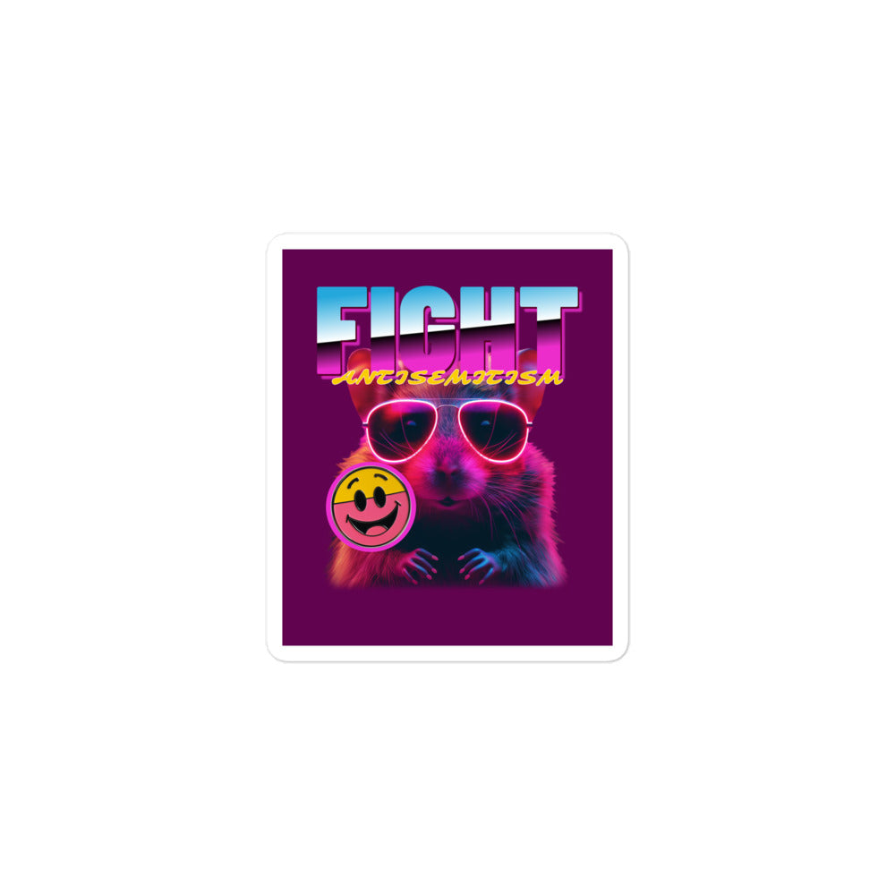 Retro Neon Animal | Fight Antisemitism | Kiss Cut Sticker Jouparty