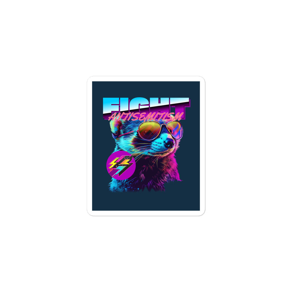 Retro Neon Animal | Fight Antisemitism | Kiss Cut Sticker Jouparty