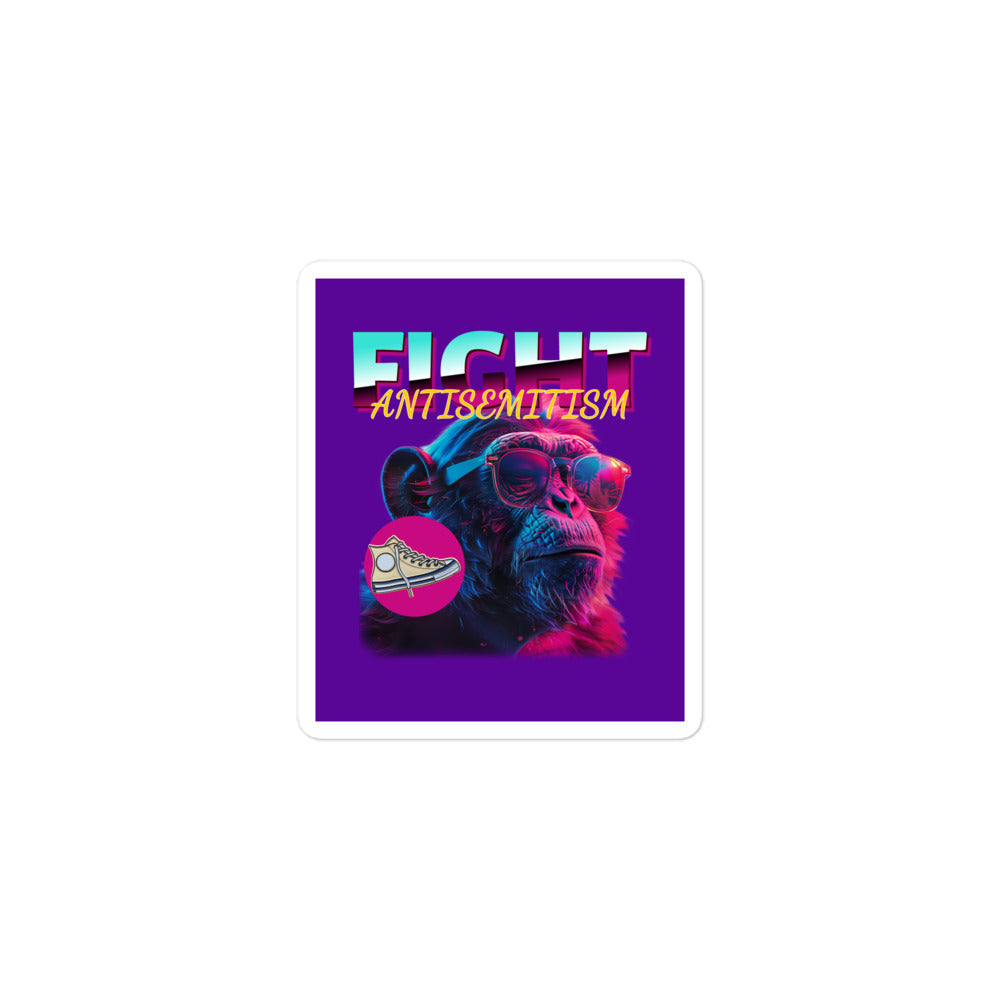 Retro Neon Animal | Fight Antisemitism | Kiss Cut Sticker Jouparty